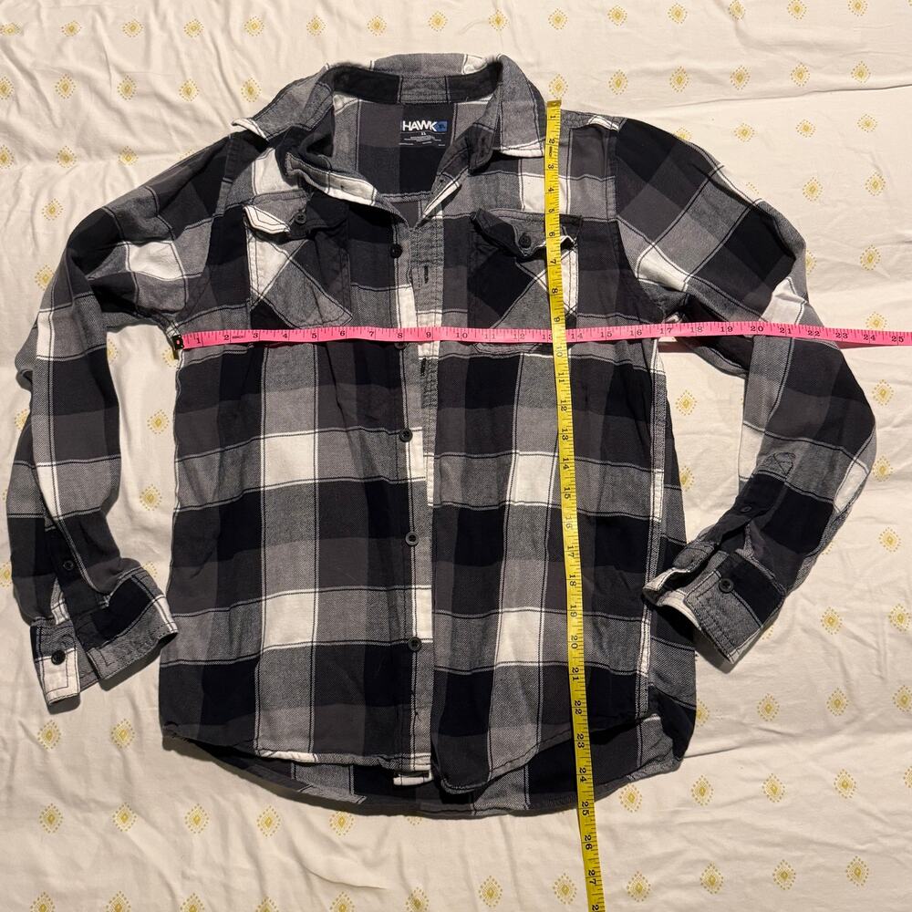 Tony hawk black and white plaid button down xl jr - Picture 6 of 7